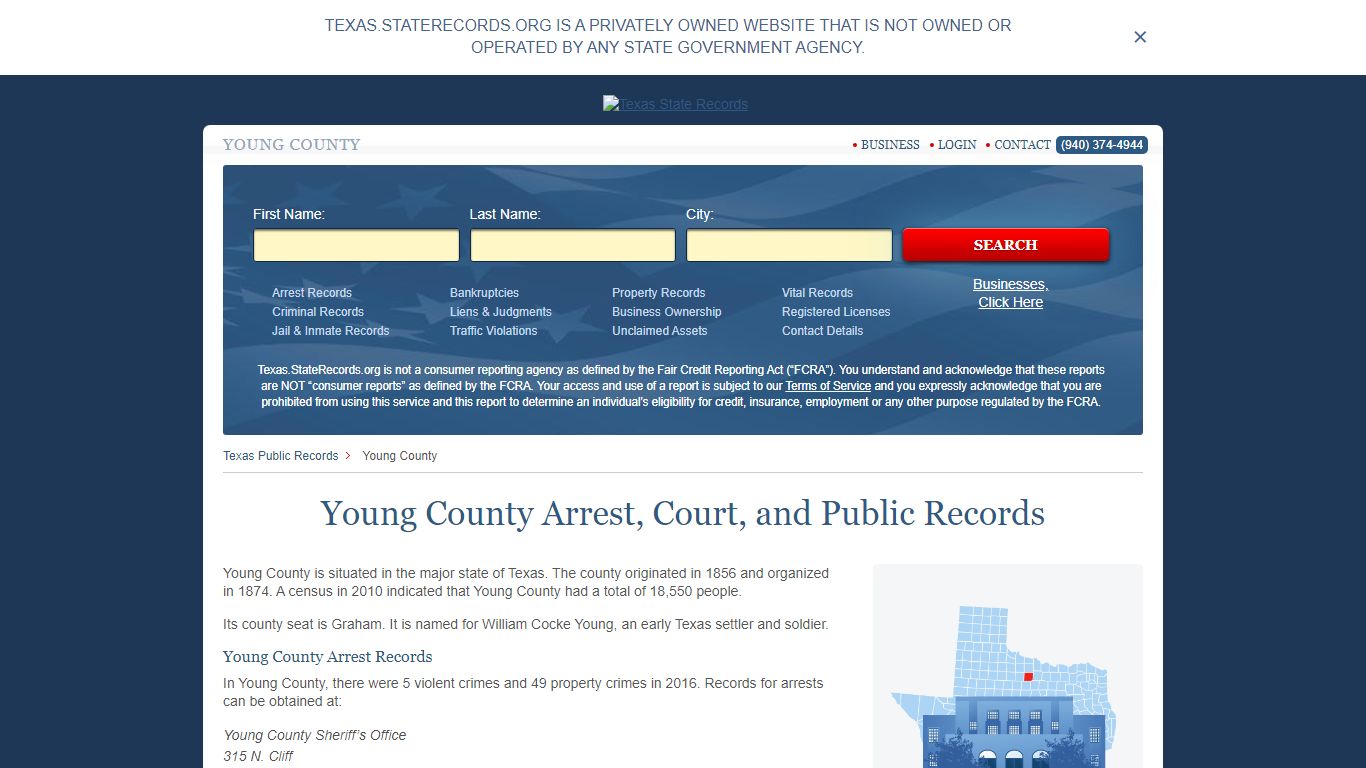 Young County Arrest, Court, and Public Records